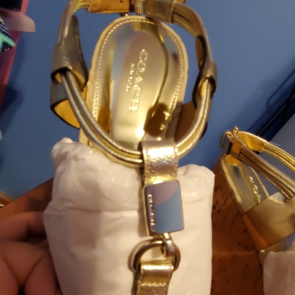 Coach Linden metallic ivory wedge - Picture 3 of 6